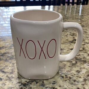 Rae Dunn XOXO Mug - Cream with Red Lettering